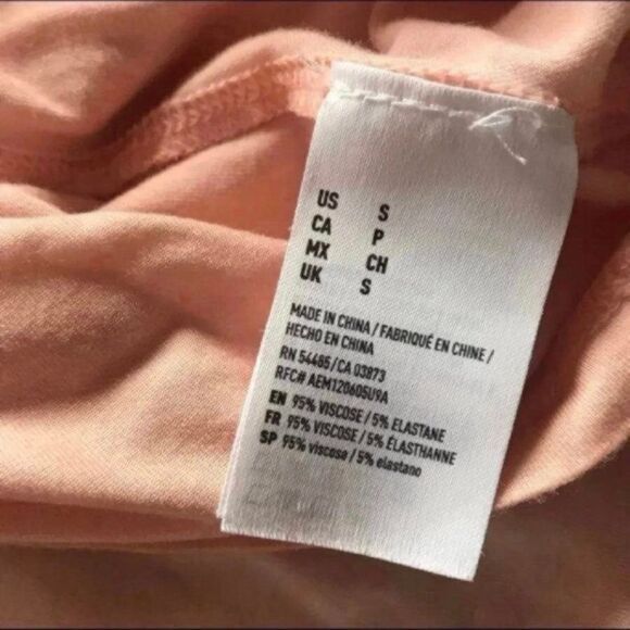 American Eagle Soft & Sexy Ballet Top Tee Peach Criss Cross Back Sz Small EUC - Picture 7 of 7